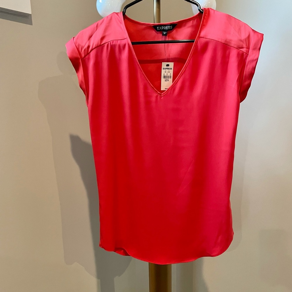 Express Coral Silky Blouse